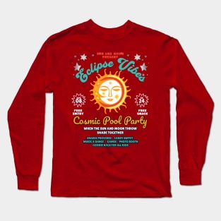 Sun and Moon Present: Eclipse Vibes, Cosmic Pool Party Long Sleeve T-Shirt